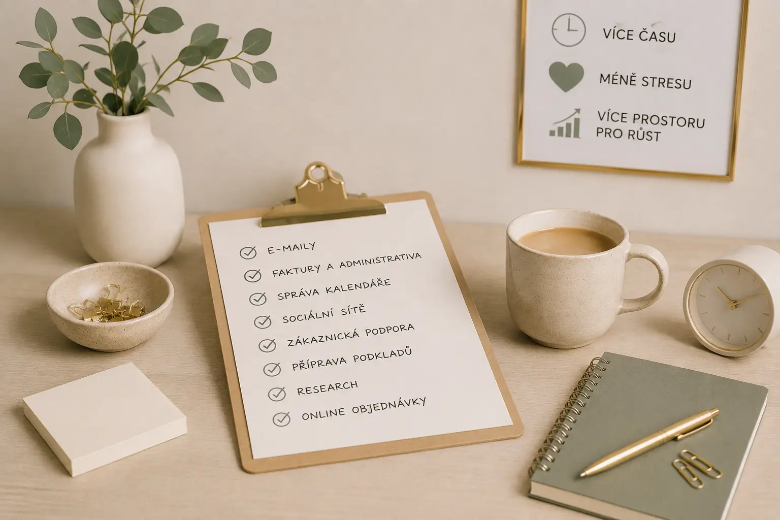 Co delegovat jako živnostník – checklist úkolů k delegování na virtuální asistentku: e-maily, faktury, sociální sítě, zákaznická podpora
