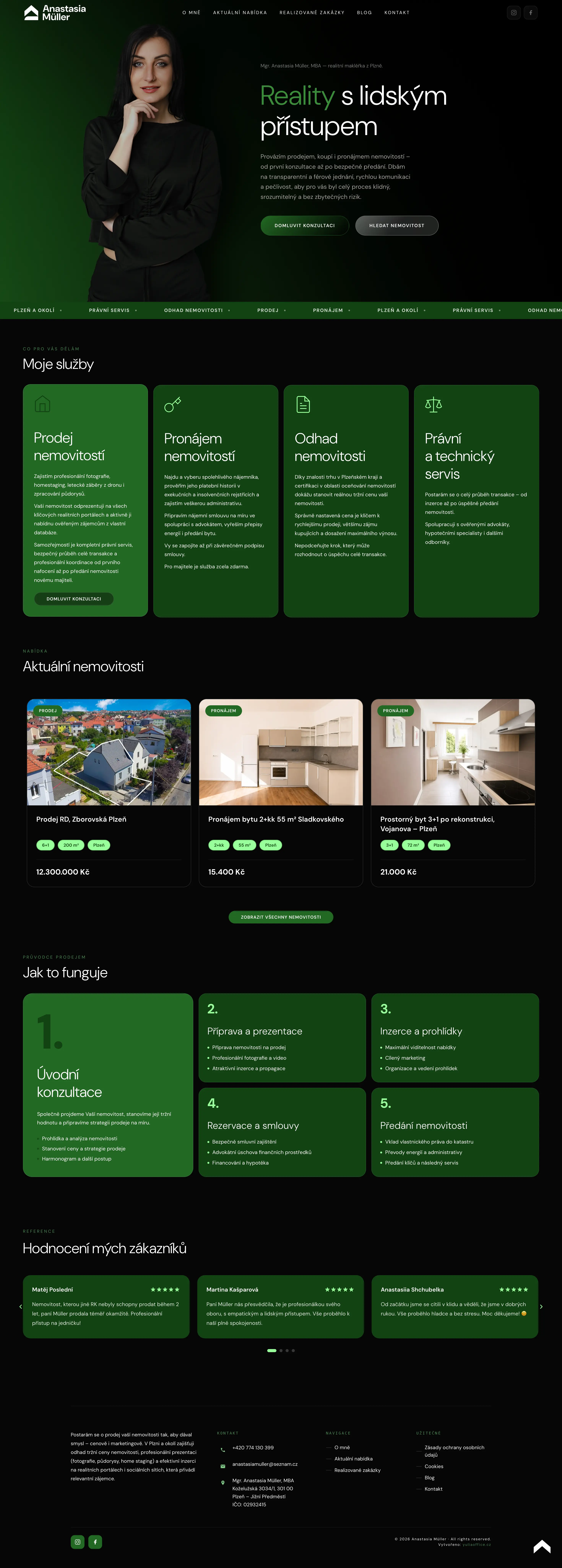 Web pro realitní makléřku